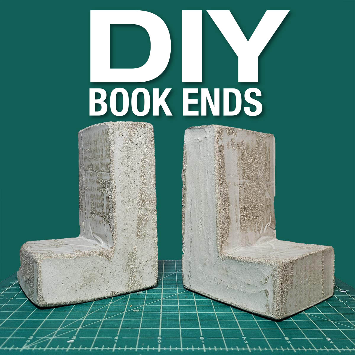 book ends made from cement diy project
