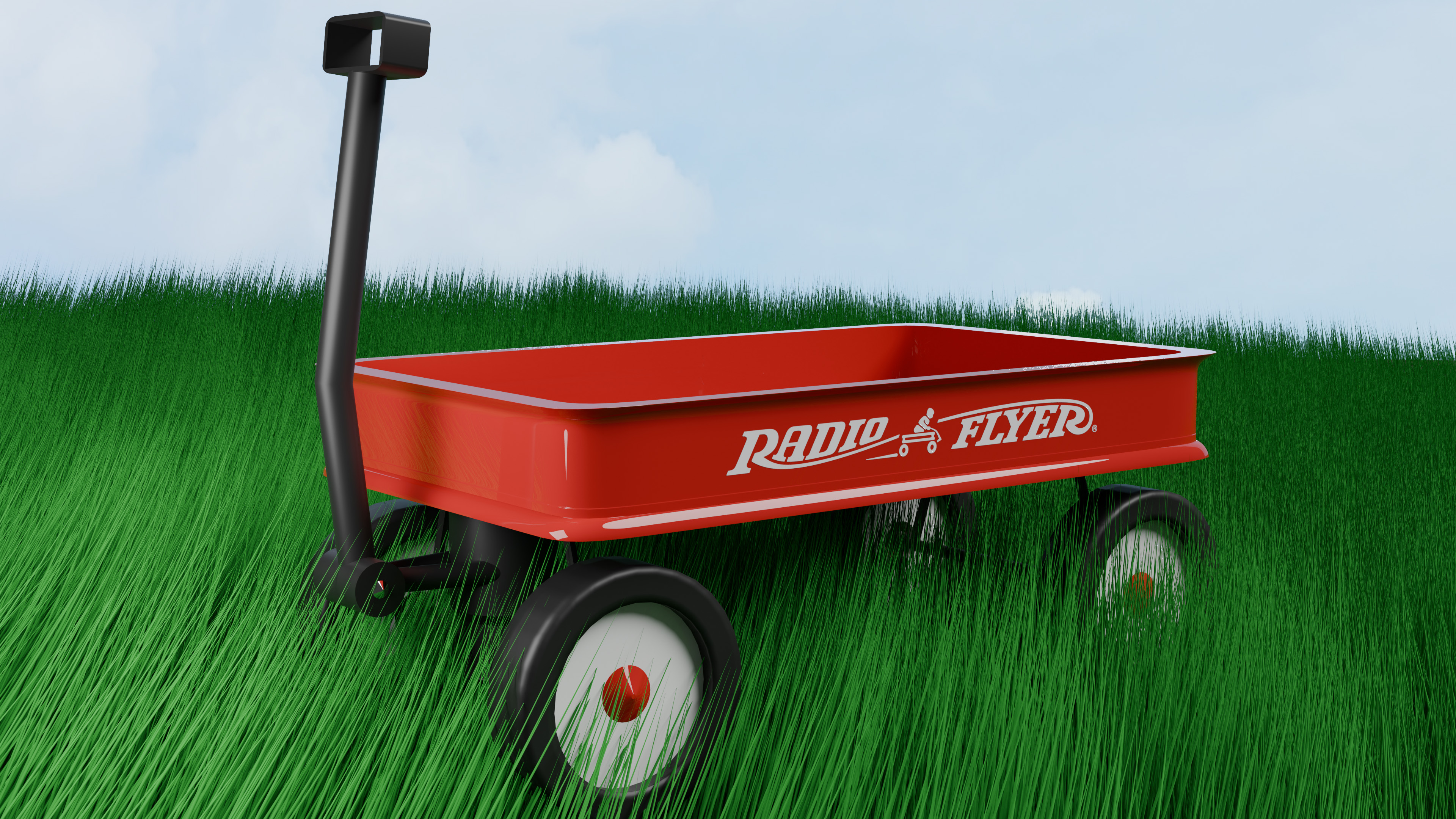 Wagon In The Grass Blender Render