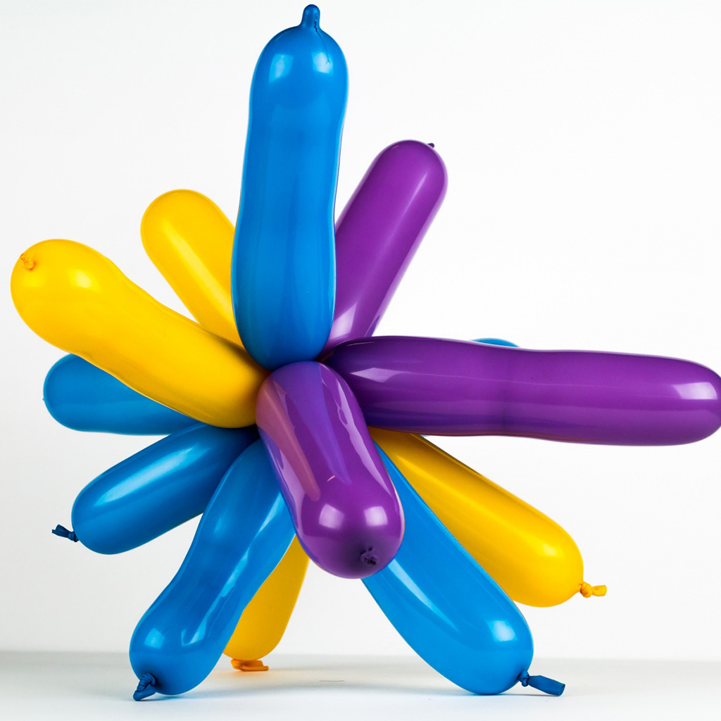 Blue,Yellow,Purple Balloon Sculputre